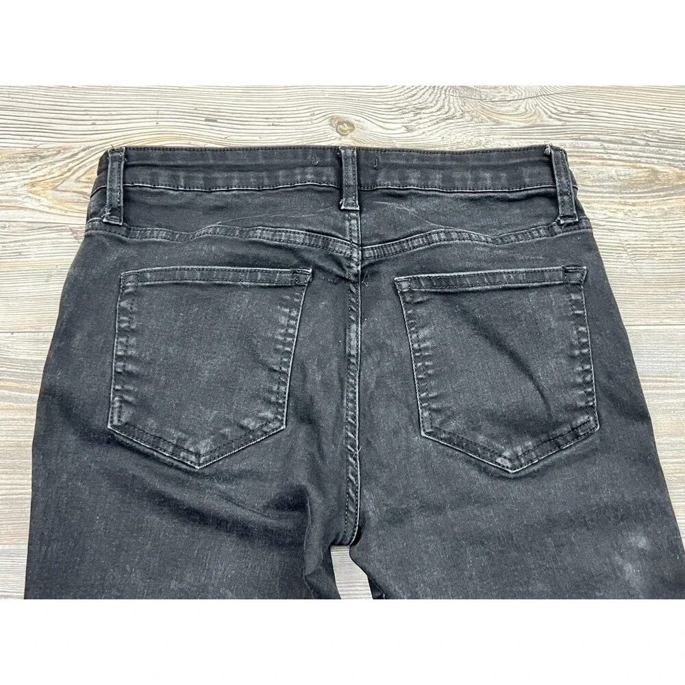 Free People We‎ The Free Jeans Women's Sz 28 Mid-Rise Skinny Black Raw Hem